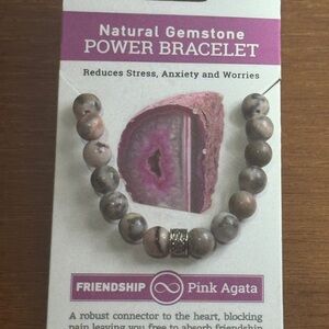 Pink Agata Gemstone Bracelet